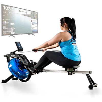 Bluefin Fitness Blade Aqua M-1 Metal Water Resistance Rowing Machine Realistic Rowing Experience Hydro-Power Technology High-Intensity Workout Kinomap App Integration Bluefin Fitness Blade Aqua M-1 Metal Water Resistance Rowing Machine Realistic Rowing Experience Hydro-Power Technology High-Intensity Workout Kinomap App Integration