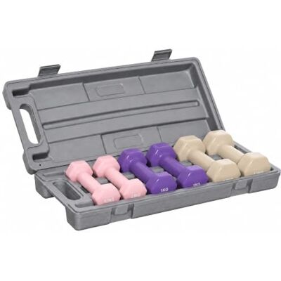HOMCOM 6kg Dumbbell Set with Suitcase for Women Home Gym Fitness Weights Dumbbells Set, Workout HOMCOM 6kg Dumbbell Set with Suitcase for Women Home Gym Fitness Weights Dumbbells Set, Workout