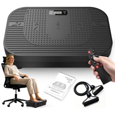 Neezee Vibration Plate Exercise Machine, 200W High-Torque 199 Speeds Vibrating Plate, Lymphatic Drainage Thigh Trainer, Abs Machine with Resistance Bands, Home Gym Equipment for Weight Loss Neezee Vibration Plate Exercise Machine, 200W High-Torque 199 Speeds Vibrating Plate, Lymphatic Drainage Thigh Trainer, Abs Machine with Resistance Bands, Home Gym Equipment for Weight Loss