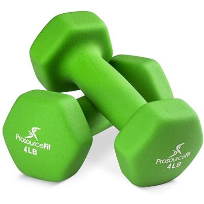 ProSource Fit Neoprene Dumbbell Coated for Non-Slip Grip, 4 lb, Lime ProSource Fit Neoprene Dumbbell Coated for Non-Slip Grip, 4 lb, Lime