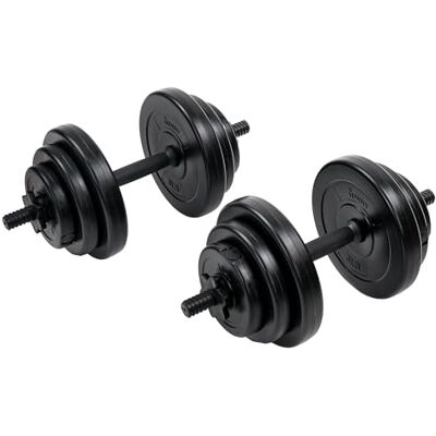 Sunny Health & Fitness Exercise Vinyl 18 KG Dumbbell Set Hand Weights for Strength Training, Weight Loss, Workout Bench, Gym Equipment, and Home Workouts NO.087 Sunny Health & Fitness Exercise Vinyl 18 KG Dumbbell Set Hand Weights for Strength Training, Weight Loss, Workout Bench, Gym Equipment, and Home Workouts NO.087