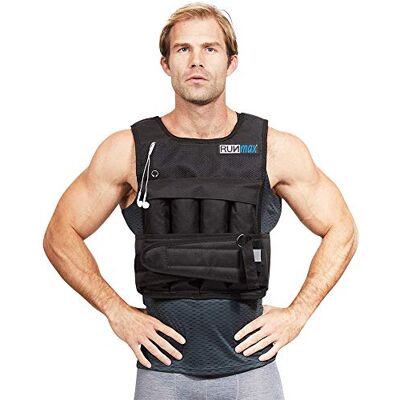 RUNmax rf20nop Run Fast 12lb-140lb Weighted Vest (without Shoulder Pads, 20lb),Black RUNmax rf20nop Run Fast 12lb-140lb Weighted Vest (without Shoulder Pads, 20lb),Black
