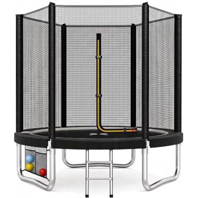 JUMMICO Garden Trampoline for Children, 6ft/7.5ft/10ft/12ft Trampoline Outdoor Safety net and Padded Poles for Children Indoor Outdoor Fitness,Maximum up to 150 kg JUMMICO Garden Trampoline for Children, 6ft/7.5ft/10ft/12ft Trampoline Outdoor Safety net and Padded Poles for Children Indoor Outdoor Fitness,Maximum up to 150 kg