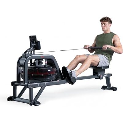 Sunny Health & Fitness Water Rowing Machine for Home Gym – Smart Heavy Duty Rower with Dynamic Resistance, Extended Slide Rail, Low-Impact Full-Body Workout & Free SunnyFit App Sunny Health & Fitness Water Rowing Machine for Home Gym – Smart Heavy Duty Rower with Dynamic Resistance, Extended Slide Rail, Low-Impact Full-Body Workout & Free SunnyFit App