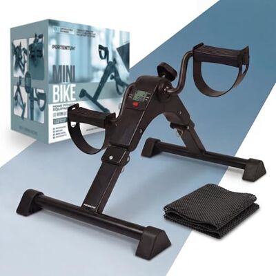 PORTENTUM Pedal exerciser for elderly with improved base and non-slip mat – Foldable – LCD display – Compact arm and leg trainer with adjustable resistance for home use as a mini exercise bike PORTENTUM Pedal exerciser for elderly with improved base and non-slip mat – Foldable – LCD display – Compact arm and leg trainer with adjustable resistance for home use as a mini exercise bike
