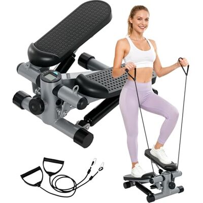 SPORTNOW Mini Stepper Step Machine Exerciser for Home, LCD Monitor, Grey SPORTNOW Mini Stepper Step Machine Exerciser for Home, LCD Monitor, Grey
