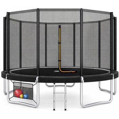 JUMMICO Garden Trampoline for Children, 6ft/7.5ft/10ft/12ft Trampoline Outdoor Safety net and Padded Poles for Children Indoor Outdoor Fitness,Maximum up to 150 kg JUMMICO Garden Trampoline for Children, 6ft/7.5ft/10ft/12ft Trampoline Outdoor Safety net and Padded Poles for Children Indoor Outdoor Fitness,Maximum up to 150 kg