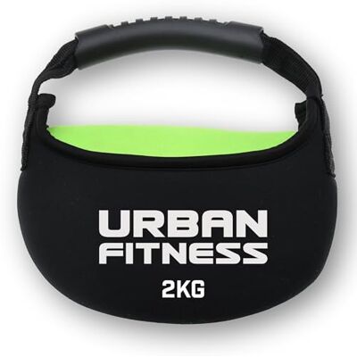 Urban Fitness Fabric Kettlebell, Soft Rubber Grip, Floor Safe Design, Neoprene Sand-Filled Weights, Strength, Endurance, Home Fitness Training, 2kg Urban Fitness Fabric Kettlebell, Soft Rubber Grip, Floor Safe Design, Neoprene Sand-Filled Weights, Strength, Endurance, Home Fitness Training, 2kg