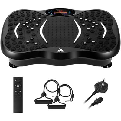EVOLAND Vibration Plate Exercise Machine, 12mm Vibration Amplitude Whole Body Workout Fitness Trainer, 5 Program Modes, Bluetooth Speaker, Resistance Bands for Home Fitness and Toning EVOLAND Vibration Plate Exercise Machine, 12mm Vibration Amplitude Whole Body Workout Fitness Trainer, 5 Program Modes, Bluetooth Speaker, Resistance Bands for Home Fitness and Toning