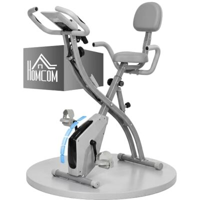HOMCOM Grey 2-In-1 Upright Exercise Bike - Fitness Equipment HOMCOM Grey 2-In-1 Upright Exercise Bike - Fitness Equipment