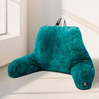 Nestl Fur Reading Pillow, Stylish Back Pillow for Bed Sitting Up, Faux Fur Bed Chair Pillow with Arms, Reading Pillows for Sitting in Bed Adult & Kids, Sit Up Back Support Pillow for Bed Rest Teal Nestl Fur Reading Pillow, Stylish Back Pillow for Bed Sitting Up, Faux Fur Bed Chair Pillow with Arms, Reading Pillows for Sitting in Bed Adult & Kids, Sit Up Back Support Pillow for Bed Rest Teal