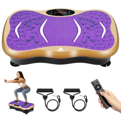 EVOLAND Vibration Plate Exercise Machine, Fitness Vibration Trainer Powerful Vibrating Plate with Bluetooth Speaker, 5 Program Modes and Resistance Bands, Home Workout Equipment for Body Toning EVOLAND Vibration Plate Exercise Machine, Fitness Vibration Trainer Powerful Vibrating Plate with Bluetooth Speaker, 5 Program Modes and Resistance Bands, Home Workout Equipment for Body Toning