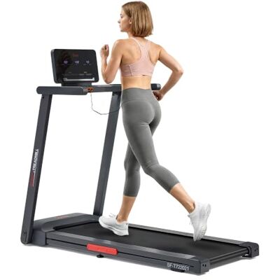 Sunny Health & Fitness Folding Treadmill for Home, Portable Walking Treadmills for Office, Slim Quiet Running Machine with LED Display & Free SunnyFit App Bluetooth Connection Sunny Health & Fitness Folding Treadmill for Home, Portable Walking Treadmills for Office, Slim Quiet Running Machine with LED Display & Free SunnyFit App Bluetooth Connection