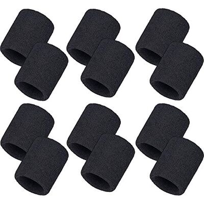 Bememo 12 Pack Sweatbands Sports Wristband Cotton Sweat Band for Men and Women, Good for Tennis, Basketball, Running, Gym, Working Out (Black) Bememo 12 Pack Sweatbands Sports Wristband Cotton Sweat Band for Men and Women, Good for Tennis, Basketball, Running, Gym, Working Out (Black)