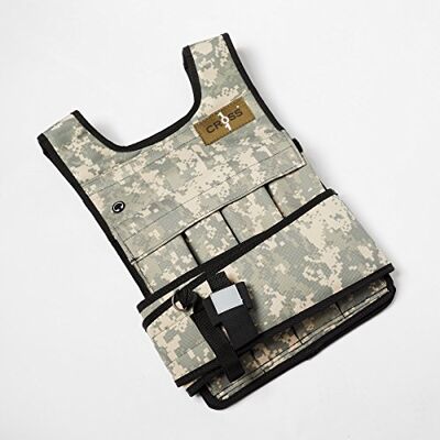 CROSS101 Adjustable Camouflage Weighted Vest with Shoulder Pads, 20 lb CROSS101 Adjustable Camouflage Weighted Vest with Shoulder Pads, 20 lb