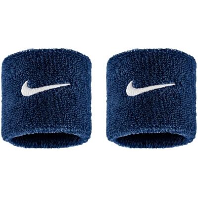 Nike Swoosh Classic Wristbands 2-Pack Sweatbands Tennis Fitness Running Wristbands Sports, College Navy/White, One Size Nike Swoosh Classic Wristbands 2-Pack Sweatbands Tennis Fitness Running Wristbands Sports, College Navy/White, One Size