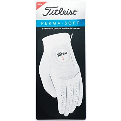Titleist Perma-Soft Golf Glove, Men's, Left Hand (Right Hand Golfer), Medium/Large Titleist Perma-Soft Golf Glove, Men's, Left Hand (Right Hand Golfer), Medium/Large