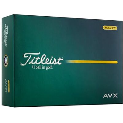 Titleist AVX Golf Ball, Pack of 12, Yellow, Numbers 1-4 Titleist AVX Golf Ball, Pack of 12, Yellow, Numbers 1-4
