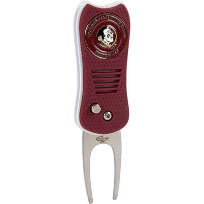 Team Golf NCAA Switchblade Divot Tool with Double-Sided Magnetic Ball Marker, Features Patented Single Prong Design, Causes Less Damage to Greens, Switchblade Mechanism Team Golf NCAA Switchblade Divot Tool with Double-Sided Magnetic Ball Marker, Features Patented Single Prong Design, Causes Less Damage to Greens, Switchblade Mechanism