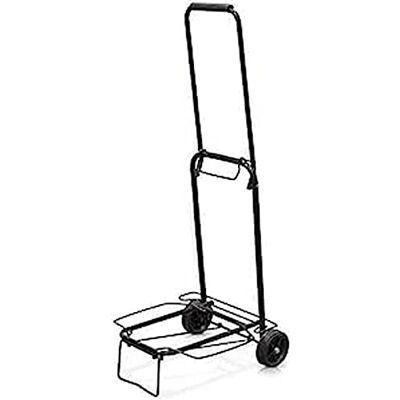 Quirumed Basic Folding Lightweight 2 Wheels Metal Frame Padded Handle Universal Black Quirumed Basic Folding Lightweight 2 Wheels Metal Frame Padded Handle Universal Black