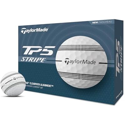 TaylorMade TP5 Stripe Golf Balls - 12 pcs White TaylorMade TP5 Stripe Golf Balls - 12 pcs White