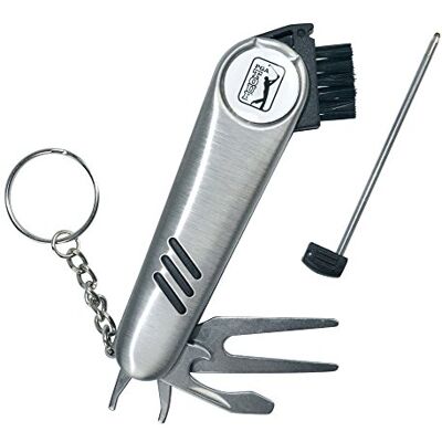 PGA TOUR Golf Multi Tool Golf Marker, Divot Repair Tool, Club Groove Brush, Magnetic Ball Marker, Golf Ball Markers for Putting Green, Pen, Keyring, Lightweight and Portable Golf Accessory PGA TOUR Golf Multi Tool Golf Marker, Divot Repair Tool, Club Groove Brush, Magnetic Ball Marker, Golf Ball Markers for Putting Green, Pen, Keyring, Lightweight and Portable Golf Accessory
