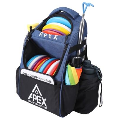 Apex Outdoors Disc Golf Bag, Disc Golf Backpack with 21+ Disc Capacity, Durable & Lightweight Frisbee Golf Bags with Multiple Storage Pockets Apex Outdoors Disc Golf Bag, Disc Golf Backpack with 21+ Disc Capacity, Durable & Lightweight Frisbee Golf Bags with Multiple Storage Pockets