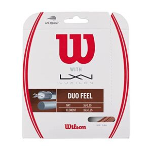 Wilson Tennis Racket String, Duo Feel, 12.2 m, Hybrid Stringing with Luxilon Element and Wilson NXT, Bronze/Transparent/Natural, Unisex, WRZ949721