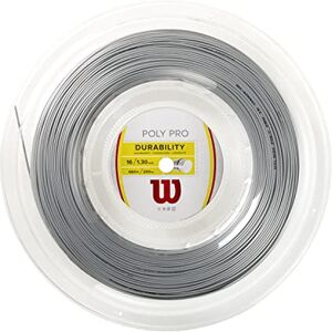 Wilson Poly Pro Tennis String, Polyester, 16, Diameter: 1.3 mm, Silver, 200 m, 1 Roll Wilson Poly Pro Tennis String, Polyester, 16, Diameter: 1.3 mm, Silver, 200 m, 1 Roll