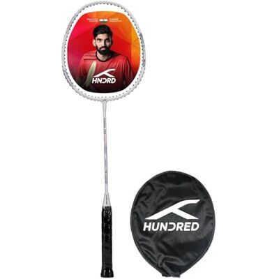 HUNDRED Powertek 200 PRO Badminton Racquet with Head Cover (Black, Size:Standard,Grip Size:G5) Strung Material:Aluminium For Intermediate Players Weight:95 grams Maximum String Tension- 18-20lbs HUNDRED Powertek 200 PRO Badminton Racquet with Head Cover (Black, Size:Standard,Grip Size:G5) Strung Material:Aluminium For Intermediate Players Weight:95 grams Maximum String Tension- 18-20lbs