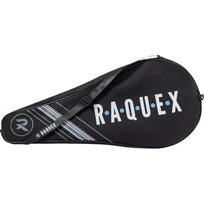 Raquex Tennis Racket Bag – Blue or Black Tennis Racket Cover Bag, Squash & Badminton Racquet Bag for 2 Racquets & Accessories with Shoulder Strap (Black) Raquex Tennis Racket Bag – Blue or Black Tennis Racket Cover Bag, Squash & Badminton Racquet Bag for 2 Racquets & Accessories with Shoulder Strap (Black)
