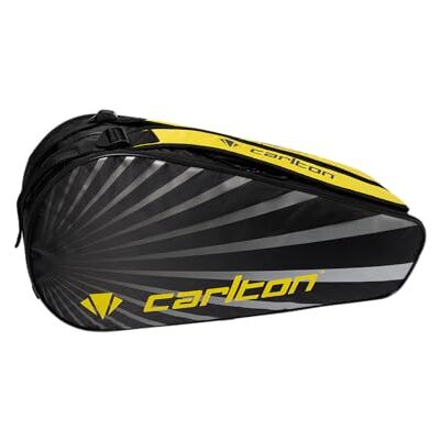 Dunlop Carlton Team 2-vaks Badminton Racket Bag, Black/Silver/Yellow Dunlop Carlton Team 2-vaks Badminton Racket Bag, Black/Silver/Yellow