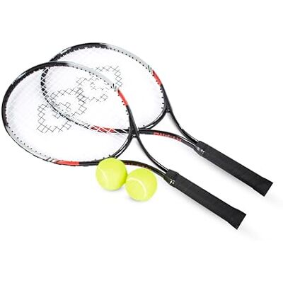Hy-Pro Tennis Set 25 Inch, 2 Person, Tennis Racket, Tennis Balls, Aluminium, Lightweight Racket with Carry Case & Balls Included, Great Balance & Grip, Great Gift Idea Hy-Pro Tennis Set 25 Inch, 2 Person, Tennis Racket, Tennis Balls, Aluminium, Lightweight Racket with Carry Case & Balls Included, Great Balance & Grip, Great Gift Idea