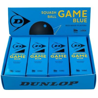 Dunlop Squash Balls Game Blue, Blue Dot, 12 Balls Dunlop Squash Balls Game Blue, Blue Dot, 12 Balls