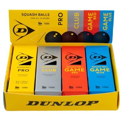 Dunlop Squash Balls Mixed Pack Pro, Club & Game, 12 Balls Dunlop Squash Balls Mixed Pack Pro, Club & Game, 12 Balls