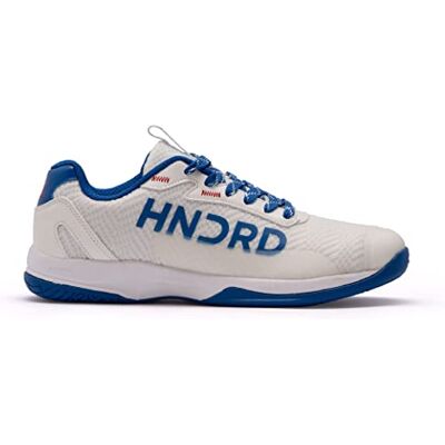 HUNDRED Xoom Pro Non-Marking Professional Badminton Shoes for Men Material: Faux Leather Suitable for Indoor Tennis, Squash, Table Tennis, Basketball & Padel (White/Blue, EU 39, UK 5, US 6) HUNDRED Xoom Pro Non-Marking Professional Badminton Shoes for Men Material: Faux Leather Suitable for Indoor Tennis, Squash, Table Tennis, Basketball & Padel (White/Blue, EU 39, UK 5, US 6)