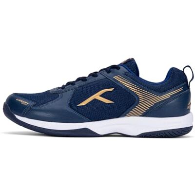 HUNDRED Court Star Non-Marking Professional Badminton Shoes for Mens X-Cushion Protection Suitable for Indoor Tennis/Squash/Table Tennis/Basketball & Padel Navy Gold HUNDRED Court Star Non-Marking Professional Badminton Shoes for Mens X-Cushion Protection Suitable for Indoor Tennis/Squash/Table Tennis/Basketball & Padel Navy Gold