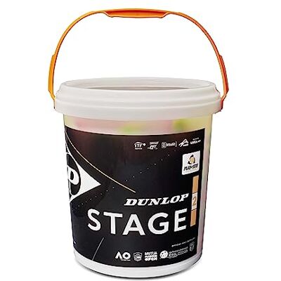 Dunlop Tennis Ball Stage 2 Orange (60 Balls) for Beginners and Kids on Middle Court Dunlop Tennis Ball Stage 2 Orange (60 Balls) for Beginners and Kids on Middle Court