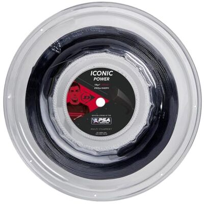 Dunlop Iconic Power Squash String, 18g/1.10mm, 100m Reel Dunlop Iconic Power Squash String, 18g/1.10mm, 100m Reel