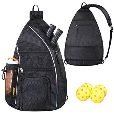 LLYWCM Pickleball Bag Sling Bags Reversible Crossbody Sling Backpack for Pickleball Paddle, Tennis, Pickleball Racket and Travel for Women Men(Black) LLYWCM Pickleball Bag Sling Bags Reversible Crossbody Sling Backpack for Pickleball Paddle, Tennis, Pickleball Racket and Travel for Women Men(Black)