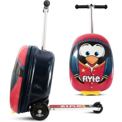 Flyte Scooter 2-in-1 Suitcase Scooter Kids – Kids Ride on Suitcase, Easy-Glide Wheels, Ride on Luggage, 18-Inch, 25 Litre Capacity for Boys and Girls Aged 3+, Light Up Wheels – Perry The Penguin Flyte Scooter 2-in-1 Suitcase Scooter Kids – Kids Ride on Suitcase, Easy-Glide Wheels, Ride on Luggage, 18-Inch, 25 Litre Capacity for Boys and Girls Aged 3+, Light Up Wheels – Perry The Penguin