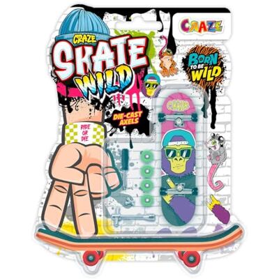 CRAZE SKATE Fingerboard Set Wild Edition Pack of 4 – Animal Print Finger Boards, Mini Skateboards with Accessories, kids fidget toys CRAZE SKATE Fingerboard Set Wild Edition Pack of 4 – Animal Print Finger Boards, Mini Skateboards with Accessories, kids fidget toys