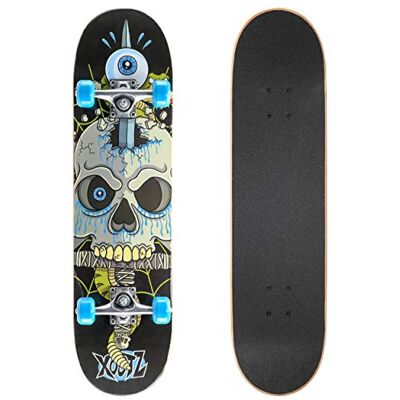 Xootz Kids Complete Beginners Double Kick Trick Skateboard Maple Deck 31 x 8 Inches, Snake Skull, TY5844 Xootz Kids Complete Beginners Double Kick Trick Skateboard Maple Deck 31 x 8 Inches, Snake Skull, TY5844