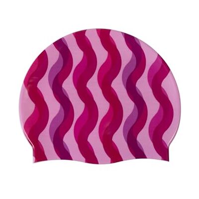 ARENA HD Unisex Elastic Silicone Swim Cap for Adults, Training Water Sports Fitness Swimming Gear, Chlorine Protection Pool Hat for Frequent Use, Ripple Print, One Size ARENA HD Unisex Elastic Silicone Swim Cap for Adults, Training Water Sports Fitness Swimming Gear, Chlorine Protection Pool Hat for Frequent Use, Ripple Print, One Size