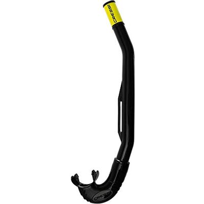 CRESSI Island Snorkel Black/Neon Yellow Traditional Snorkel Tube with Minimal Bends and Integrated Support for Snorkeling and Freediving, Black/Yellow Fluo, One Size, Adults CRESSI Island Snorkel Black/Neon Yellow Traditional Snorkel Tube with Minimal Bends and Integrated Support for Snorkeling and Freediving, Black/Yellow Fluo, One Size, Adults