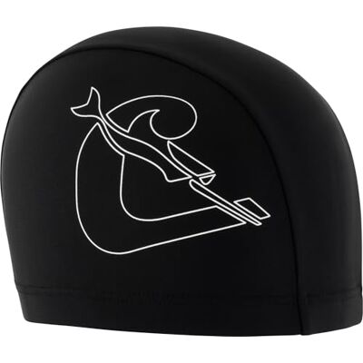 CRESSI Tago Swim Cap Spandex, Adult Swimming Cap in Spandex, Black/White, One Size CRESSI Tago Swim Cap Spandex, Adult Swimming Cap in Spandex, Black/White, One Size
