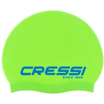 CRESSI Ricky Jr Swim Cap Junior Swimming Cap, Lime/Blue, One Size CRESSI Ricky Jr Swim Cap Junior Swimming Cap, Lime/Blue, One Size