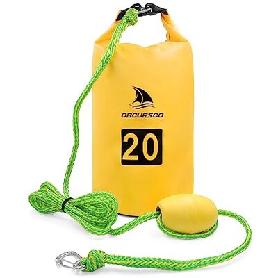 Obcursco 20L Jet Ski Anchor Kit PWC Anchor 2 in 1 Sand Bag for Float with Adjustable Buoy, PWC Sandbag for Jetski, Kayak, Seadoo, Paddle Board, Waverunner, Watercraft, and Swim Mat (Yellow) Obcursco 20L Jet Ski Anchor Kit PWC Anchor 2 in 1 Sand Bag for Float with Adjustable Buoy, PWC Sandbag for Jetski, Kayak, Seadoo, Paddle Board, Waverunner, Watercraft, and Swim Mat (Yellow)