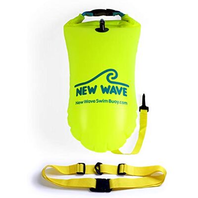 New Wave Swim Buoy Swimming Tow Float and Drybag for Open Water Swimmers and Triathletes Light and Visible Float for Safe Training and Racing (PVC 15L Green) New Wave Swim Buoy Swimming Tow Float and Drybag for Open Water Swimmers and Triathletes Light and Visible Float for Safe Training and Racing (PVC 15L Green)