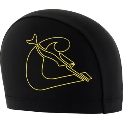CRESSI Tago Swim Cap Spandex, Adult Swimming Cap in Spandex, Black/Yellow, One Size CRESSI Tago Swim Cap Spandex, Adult Swimming Cap in Spandex, Black/Yellow, One Size